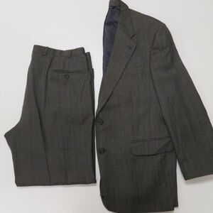 Brooks Brothers Wool Suit 42L Jacket 37 x 29‎ Pants Gray 2 Piece Mens Business